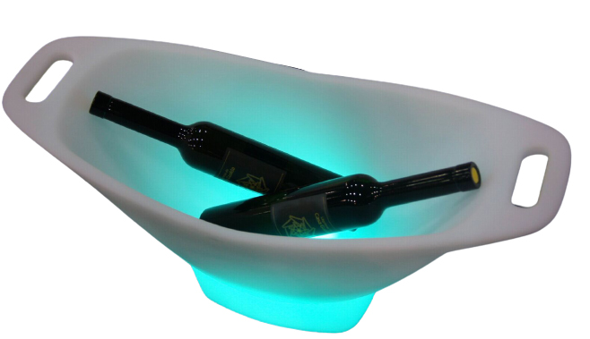 LED wine cooler with timer function, LED ice bucket with wireless charging,