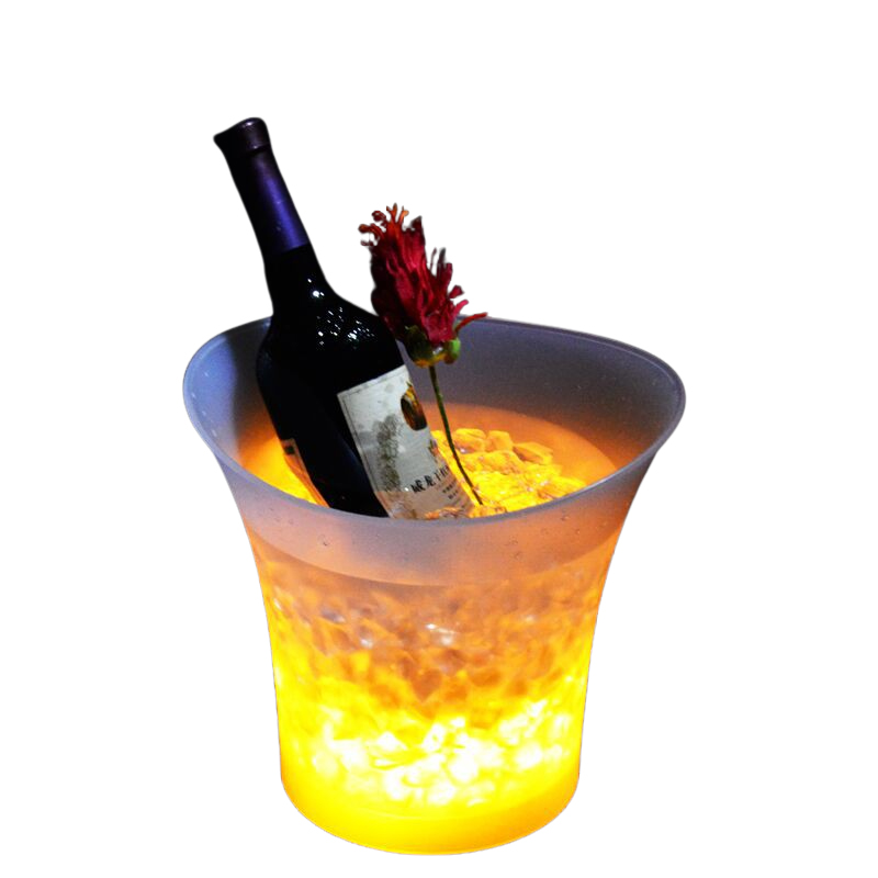 LED ice bucket with ice level indicator, LED wine bucket with elegant design,