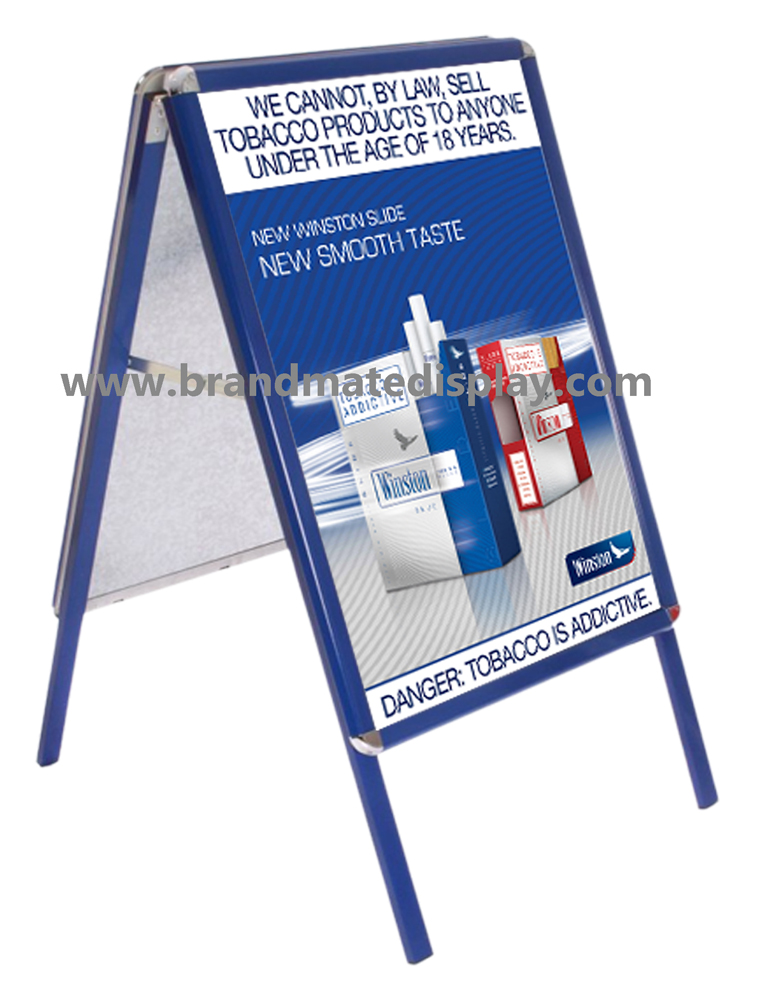 A Frame display Blue color doube sides application,