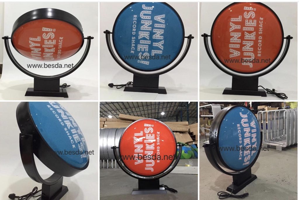 rotating LED light box production and assembly at the factory