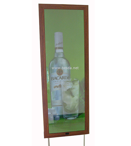 LED mirror light box 110x40cm wooden finish