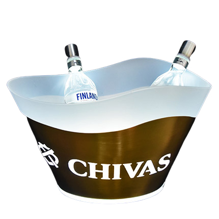 Rechargeable LED ice bucket, LED bucket with customizable colors,