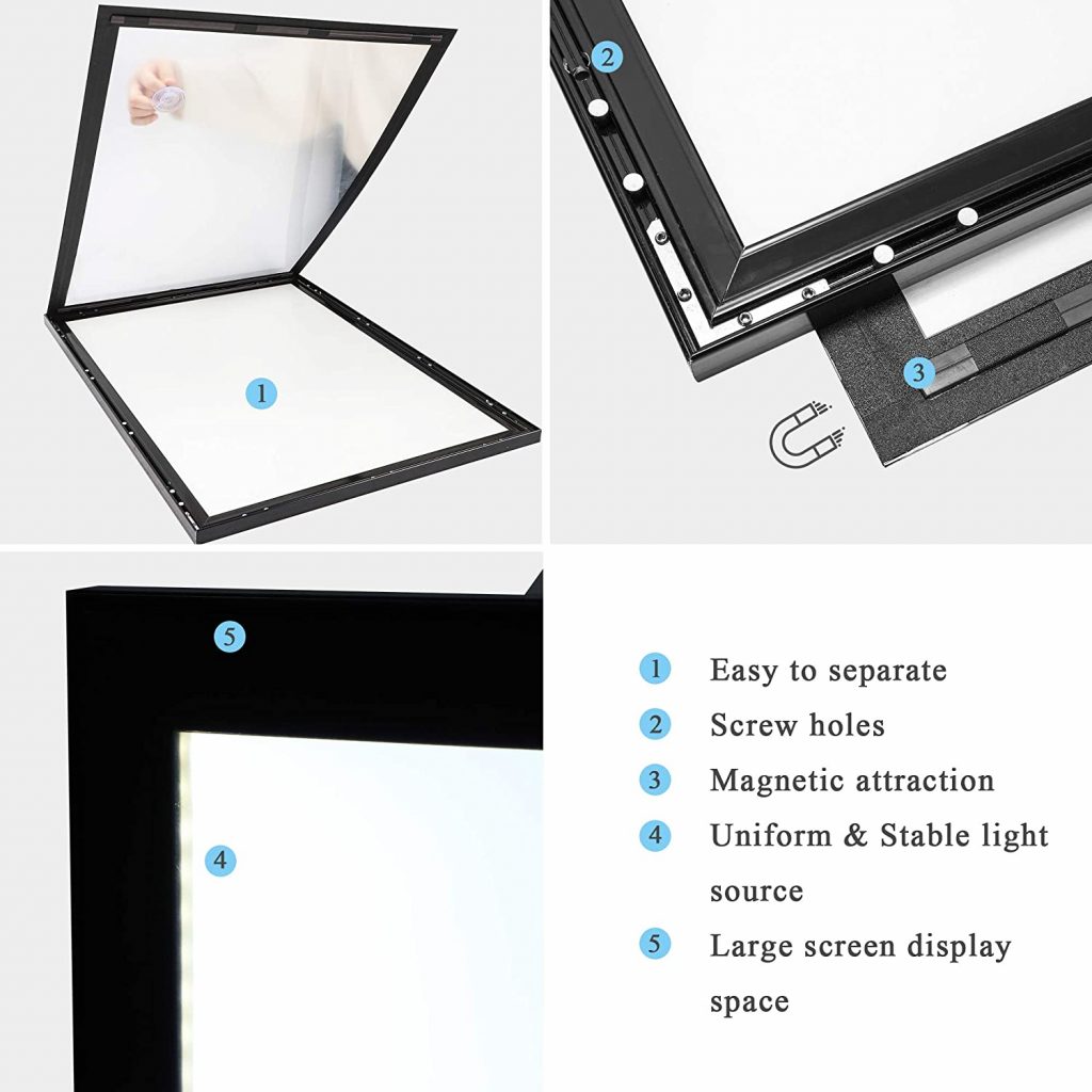 LED Magnetic light box installation details