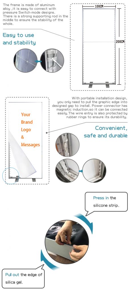 LED SEG Fabric Frameless Light Box installation instruction