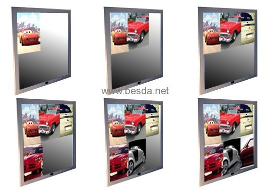 LED Magic mirror, mirror with 6images