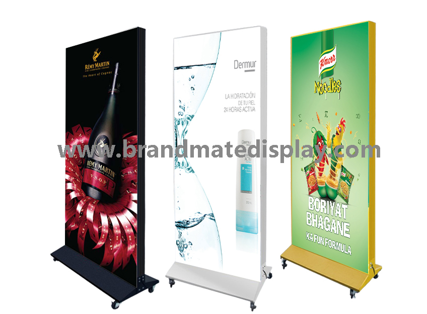 High Quality Stand Display with arc base and wheels in different colors