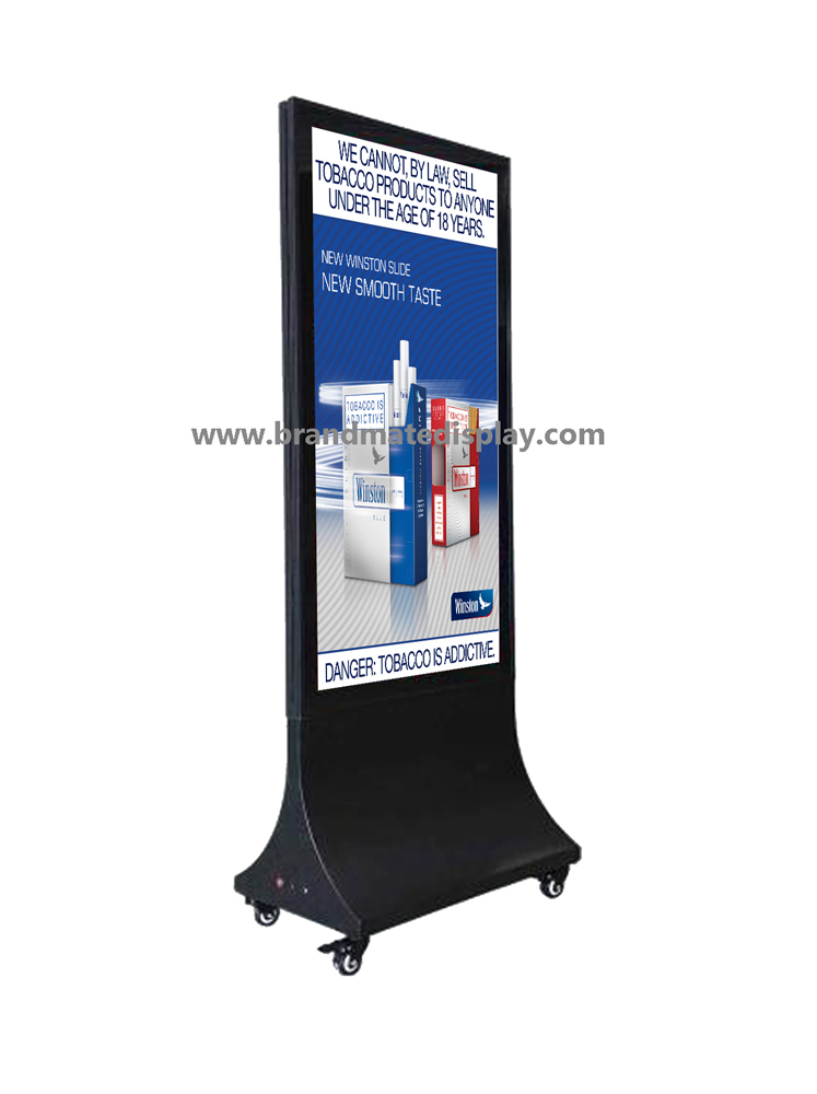 High quality Display Stand Double Sides with black arc base and wheels